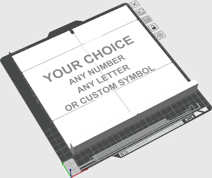 Your choice: any number, any letter or a custom symbol